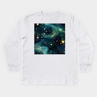 Van Gogh Starry Night Outer Space Pattern 20 Kids Long Sleeve T-Shirt